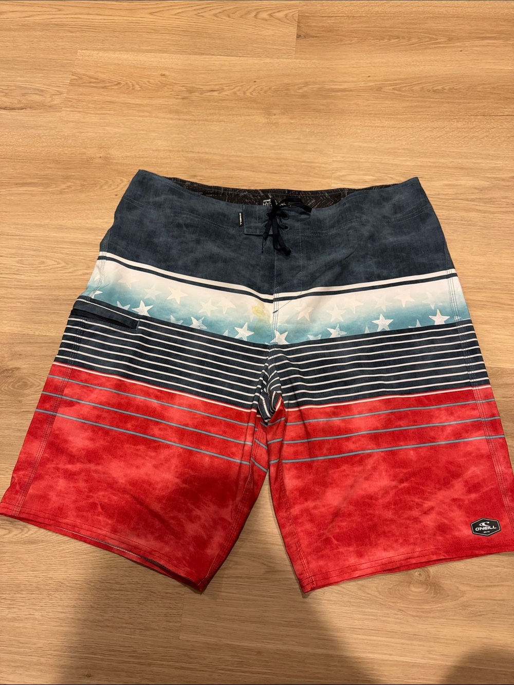 O'Neill Red, Blue and White Men's Swim Board Shorts